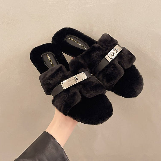 Plush slippers
