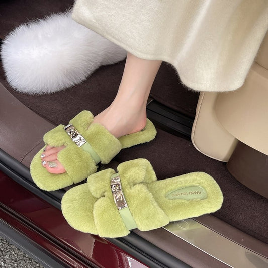 Plush slippers