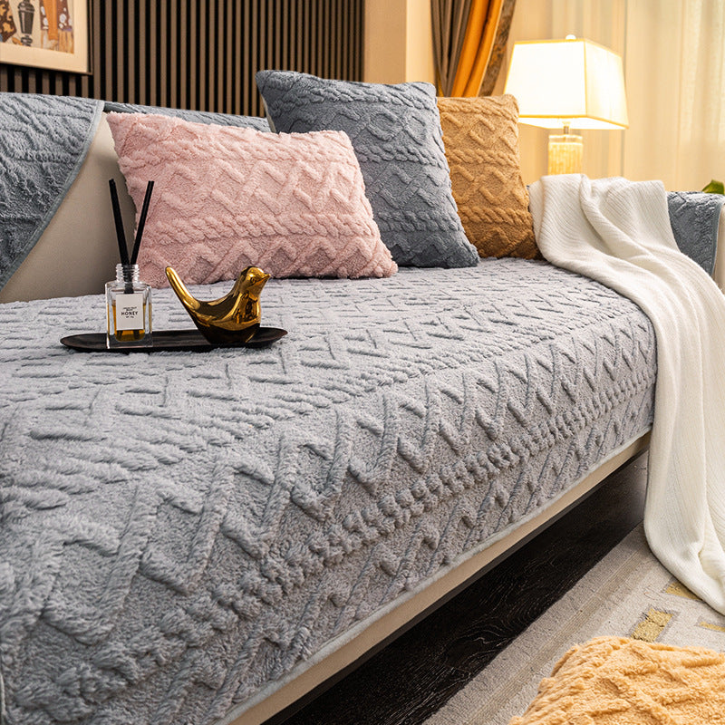 Plush Sofa Cushion Cover