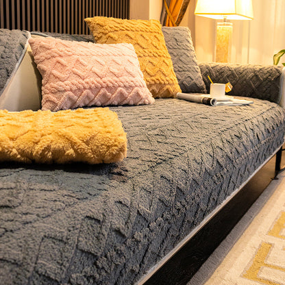 Plush Sofa Cushion Cover