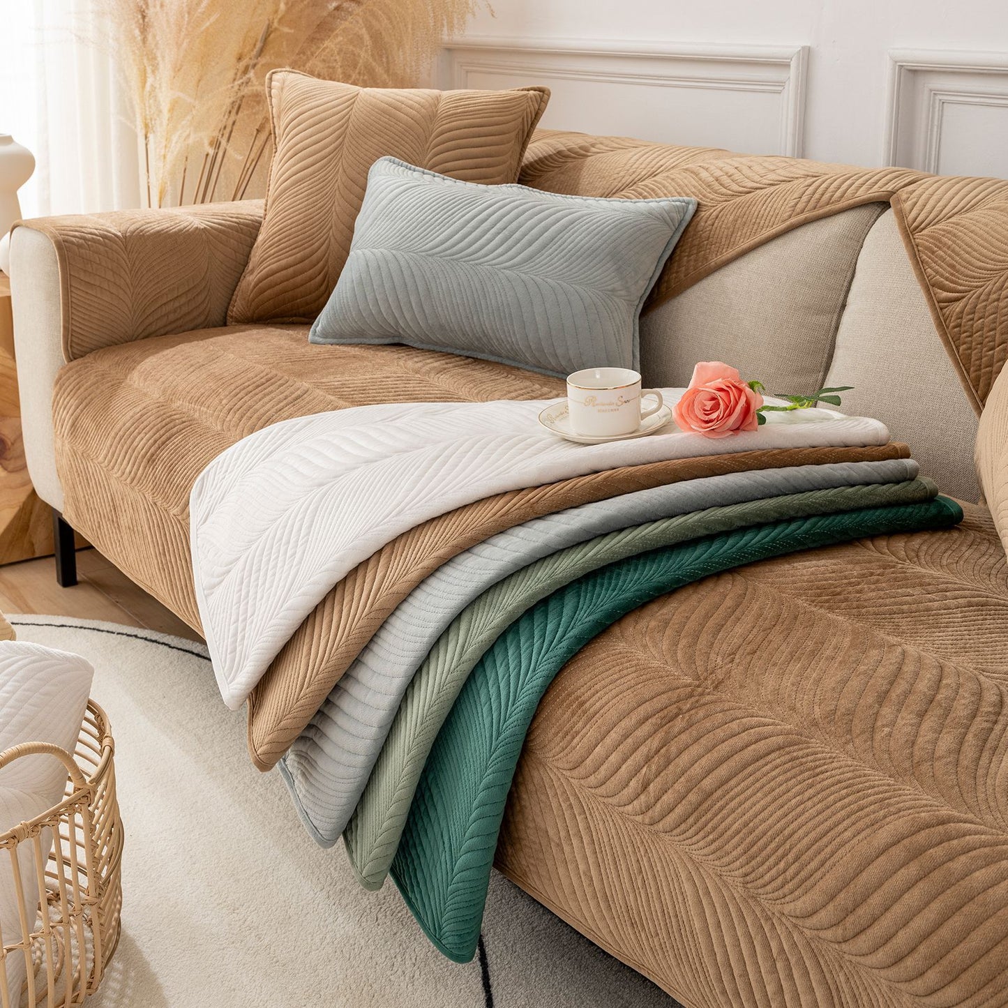 Plush sofa cushion