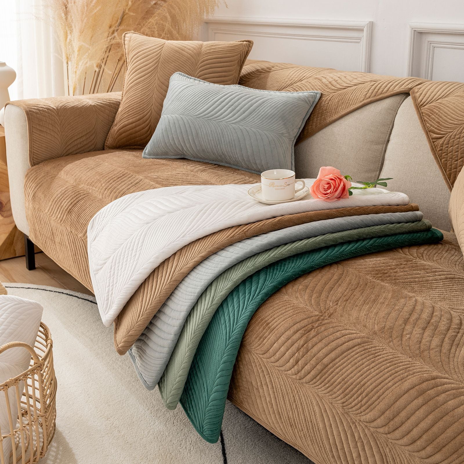 Plush sofa cushion