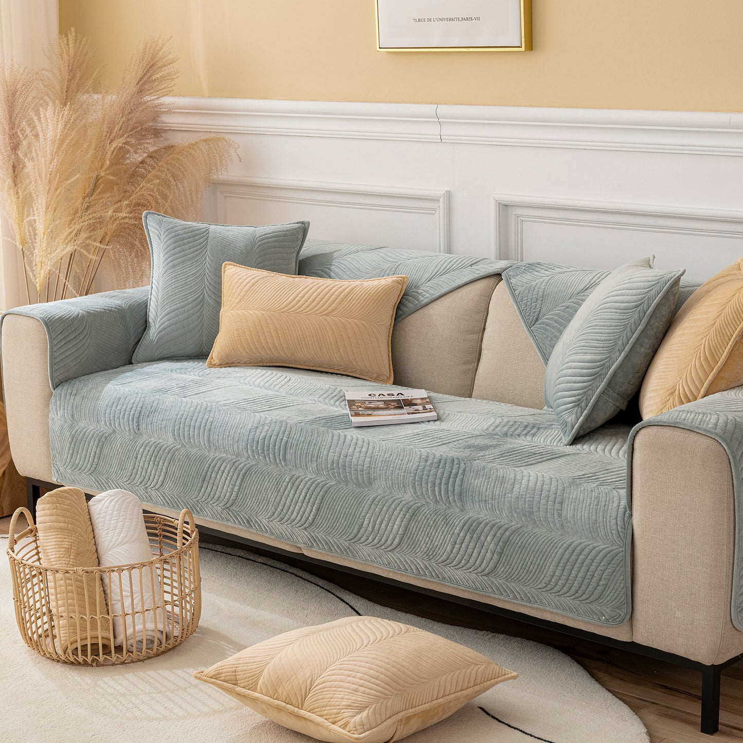 Plush sofa cushion