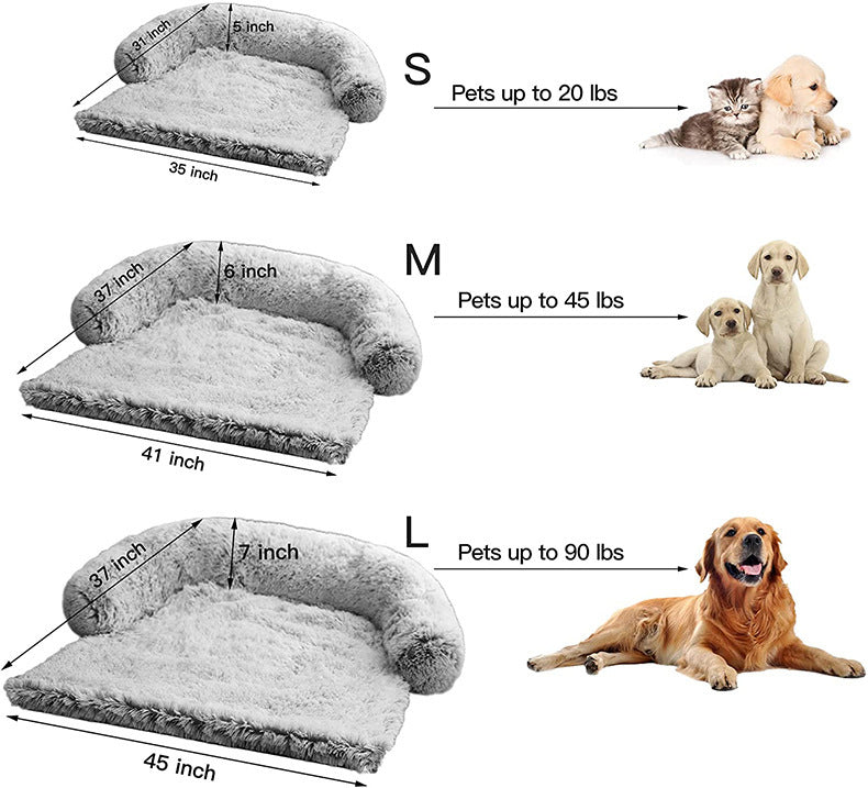 Plush Sofa Pet Bed for Cats and Dogs