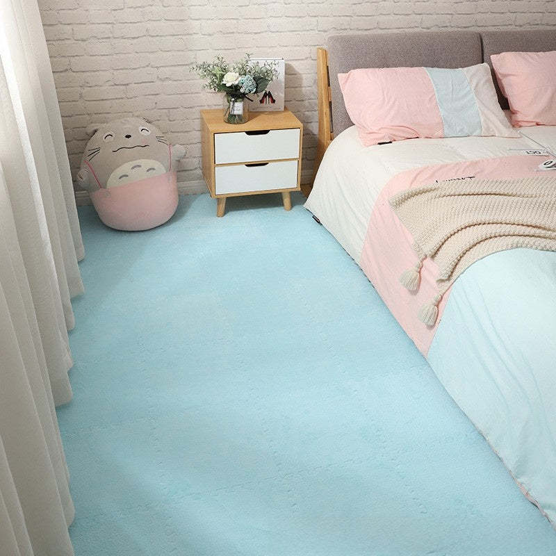 Plush Spliced Floor Mat for Bedroom and Living Room