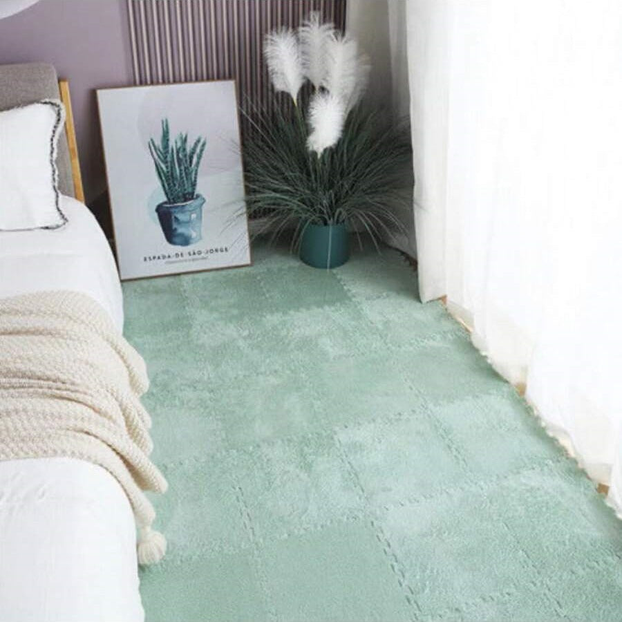 Plush Spliced Floor Mat for Bedroom and Living Room