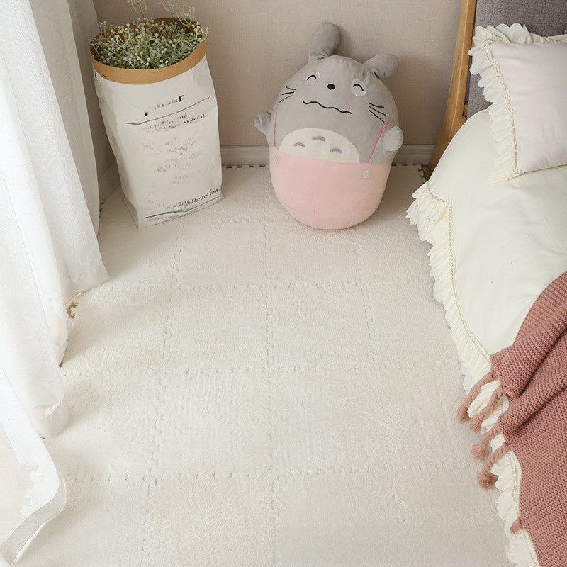 Plush Spliced Floor Mat for Bedroom and Living Room