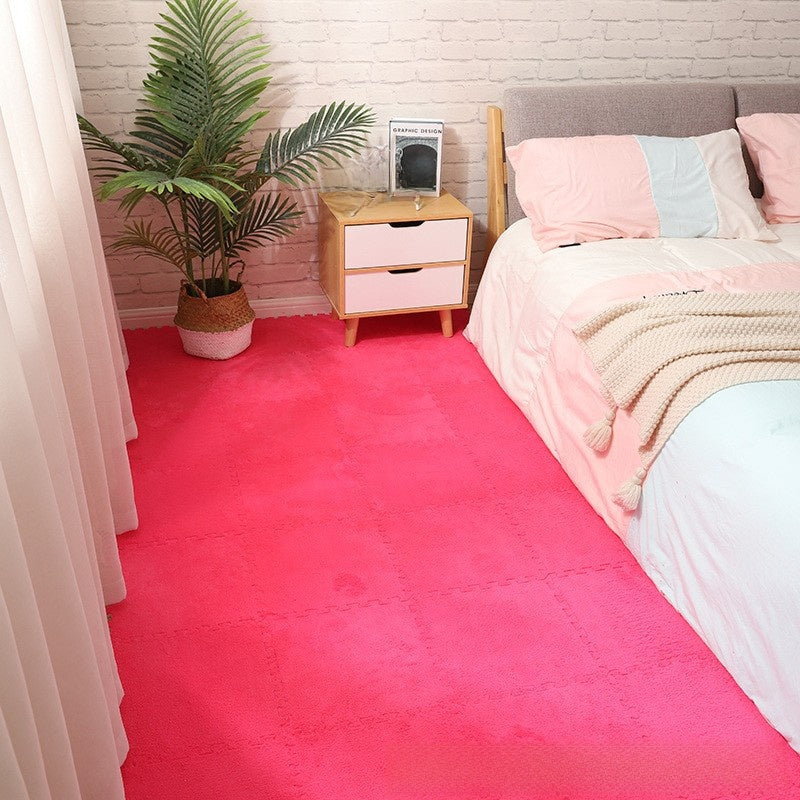 Plush Spliced Floor Mat for Bedroom and Living Room