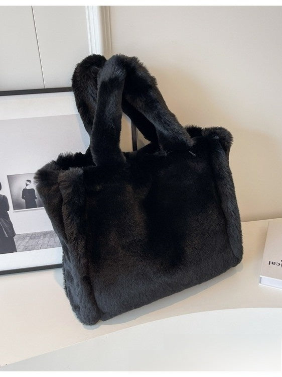Plush Tote Bag with Magnetic Closure
