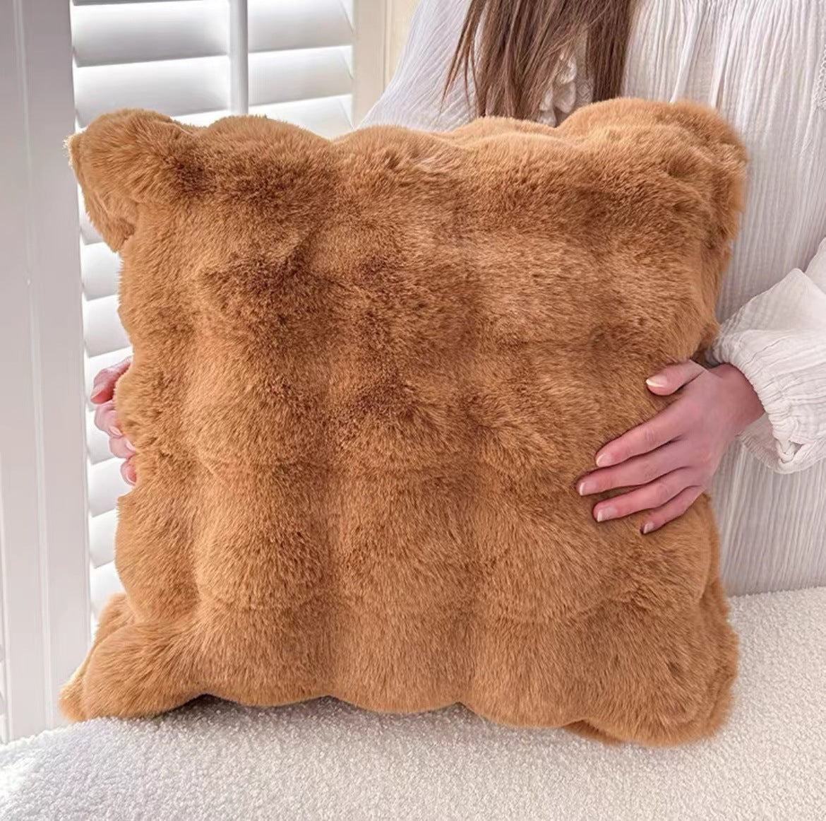 Plush Tuscan Long Hair Decorative Pillow