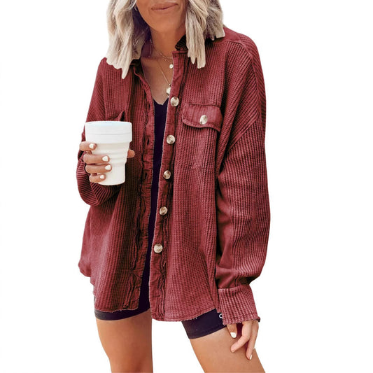 Pocket Asymmetrical Shirt Jacket