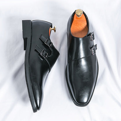 Pointed Leather Shoes for Men Business Casual Slip-On