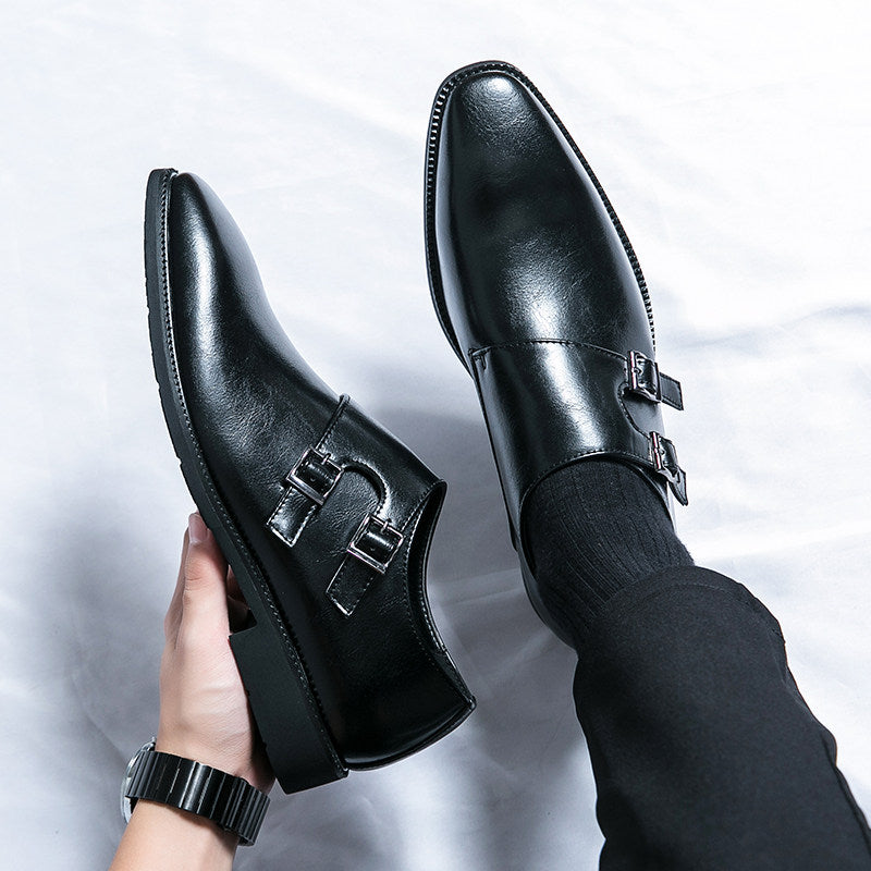 Pointed Leather Shoes for Men Business Casual Slip-On