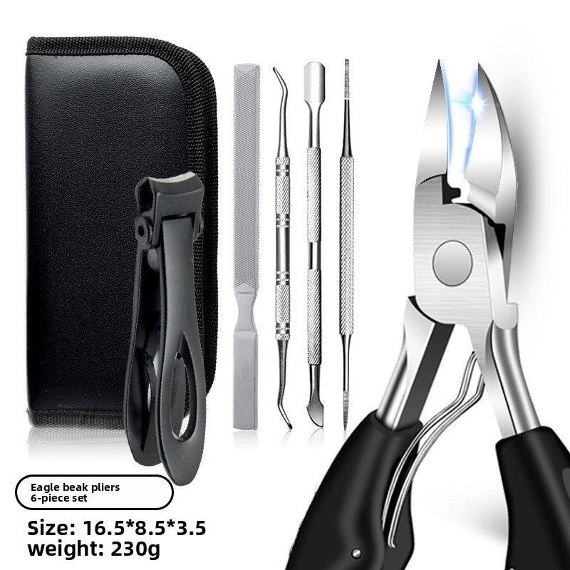Pointed Oblique Nail Clippers Stainless Steel Large Opening