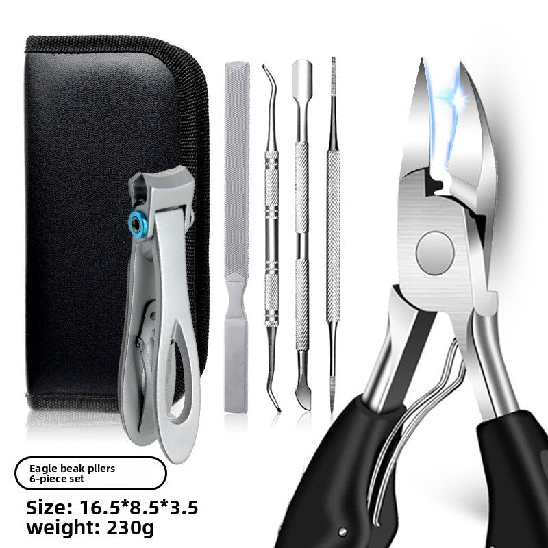 Pointed Oblique Nail Clippers Stainless Steel Large Opening