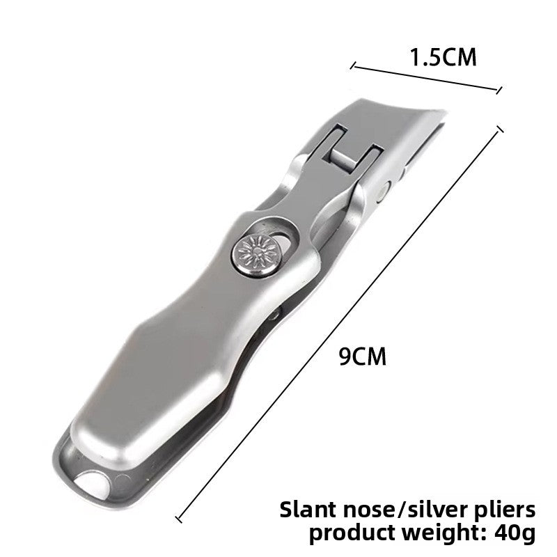 Pointed Oblique Nail Clippers Stainless Steel Large Opening