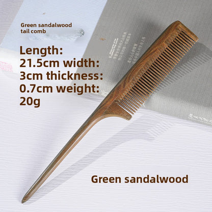 Pointed-tail hairbrush with fine teeth