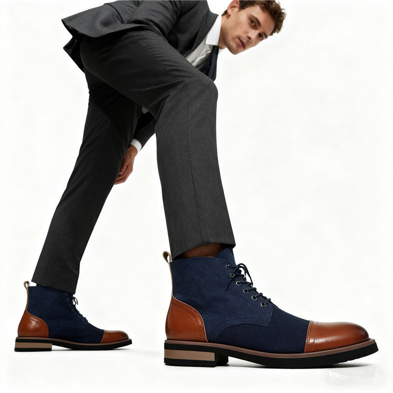 pointed-toe casual men's short boots