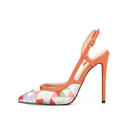 Pointed-toe high-heeled elegant sandals