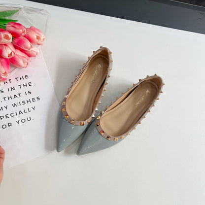 Pointed Toe Rivet Height Increase Flats