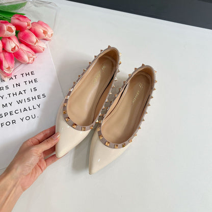 Pointed Toe Rivet Height Increase Flats