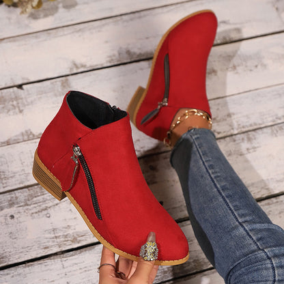 Pointed Toe Side Zipper Boots