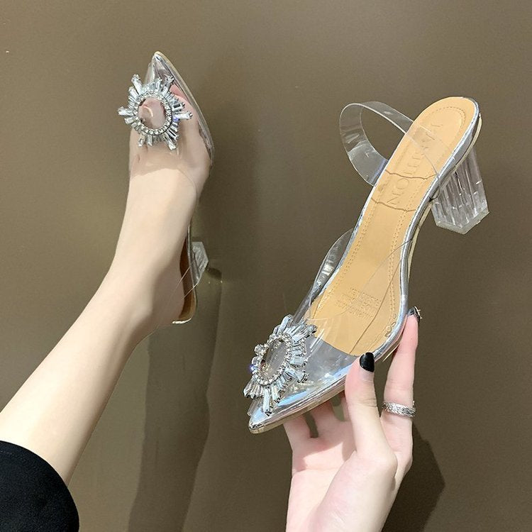Pointed Toe Strap High Heel Sandals