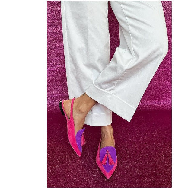 Pointed Toe Tassel Flat Sandals