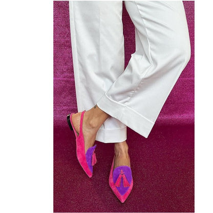Pointed Toe Tassel Flat Sandals