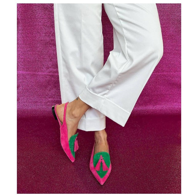 Pointed Toe Tassel Flat Sandals