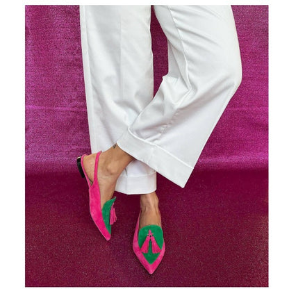 Pointed Toe Tassel Flat Sandals