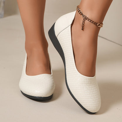 Pointed-Toe Wedge Flat Shoes for Women