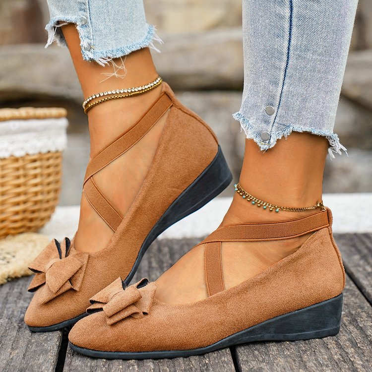 Pointed Toe Wedge Heel Casual Shoes for Women