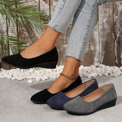 Pointed Toe Wedge Heel Casual Shoes for Women