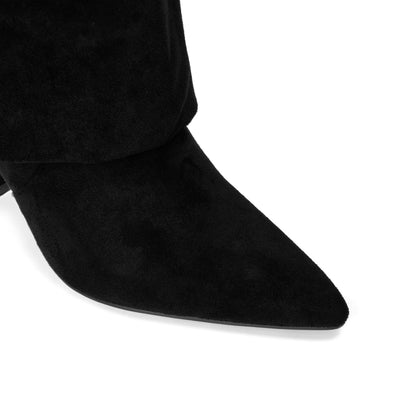 Pointed-Toe Wide-Calf Mid-Calf Boots