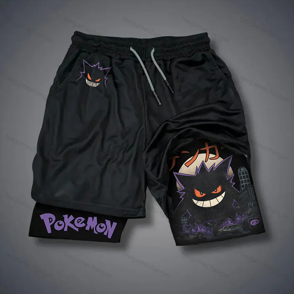 Pokemon Anime Double Layer Breathable Sports Shorts