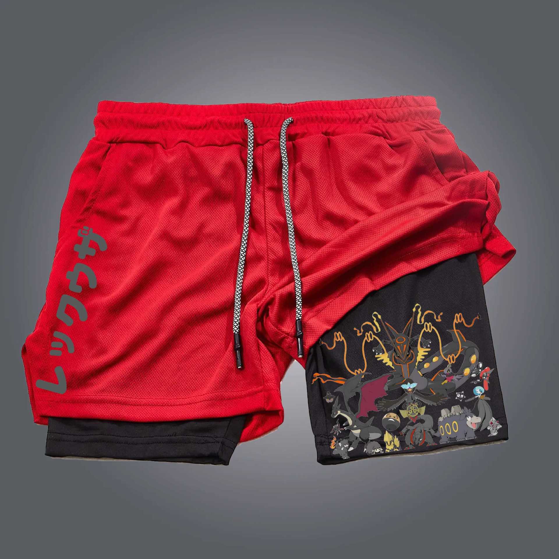 Pokemon Anime Double Layer Breathable Sports Shorts