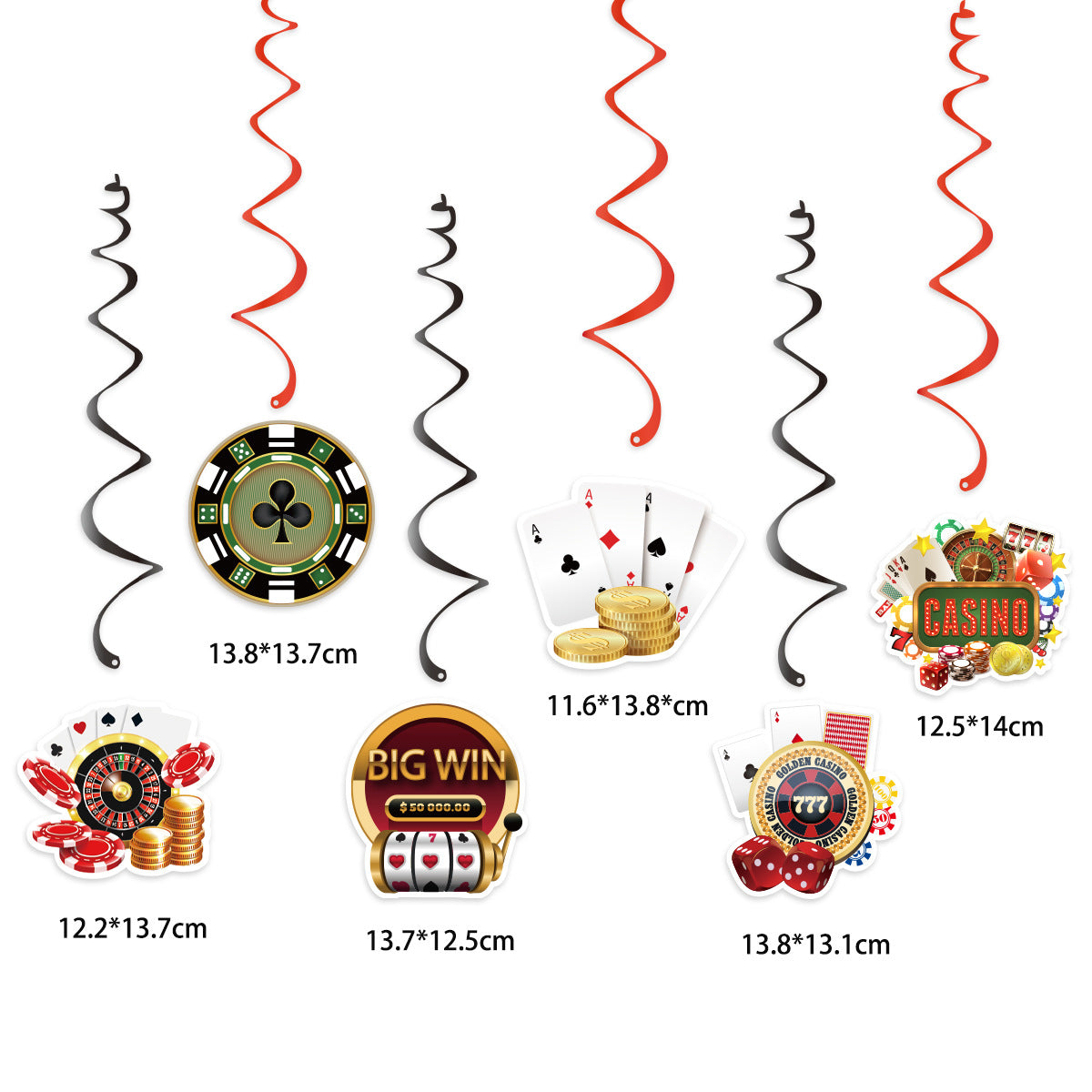 Poker Casino Theme Birthday Theme Flag Pull Spiral Charm Cake Card Birthday Party Decoration Arrangement