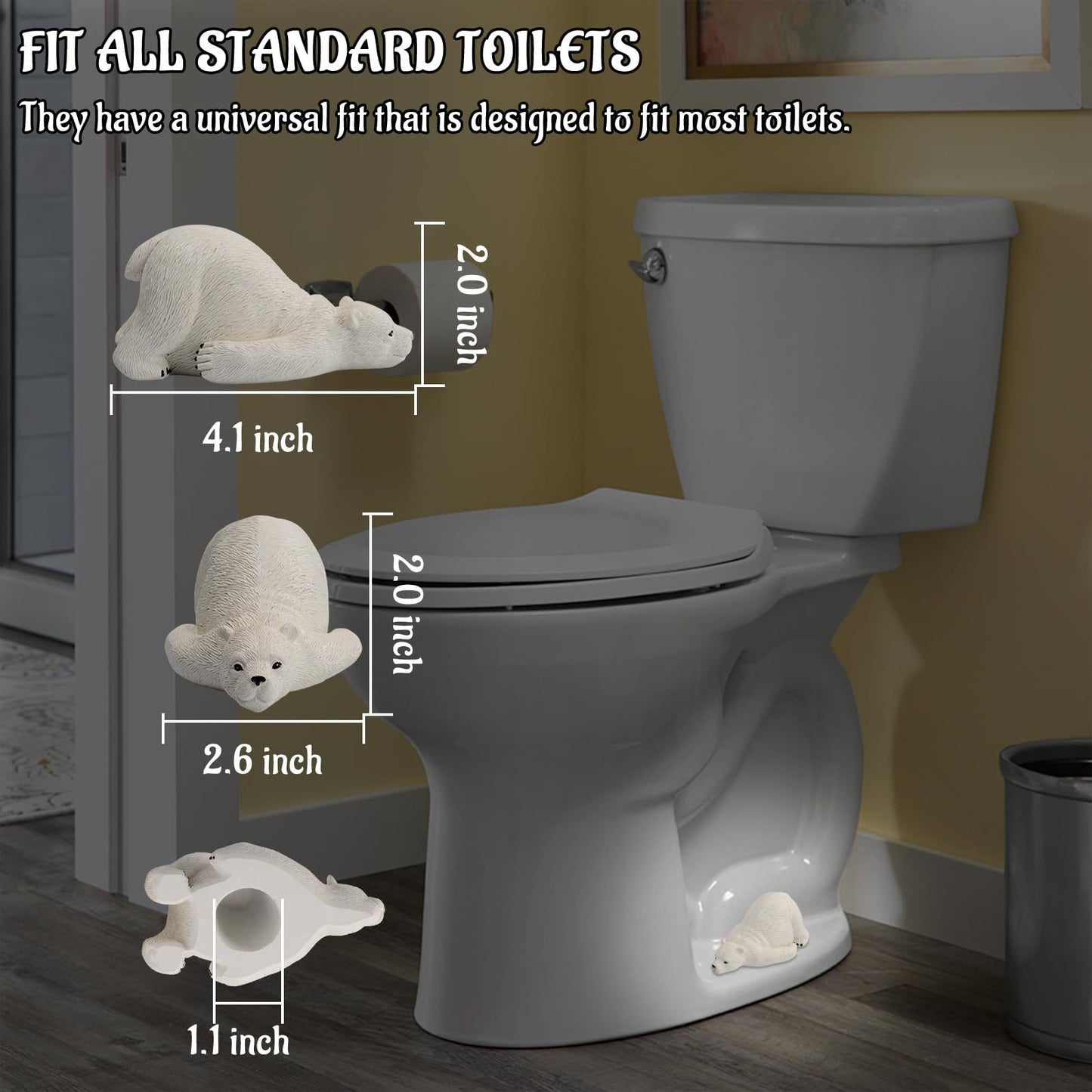 Polar Bear Resin Toilet Bolt Cover Bathroom Decoration