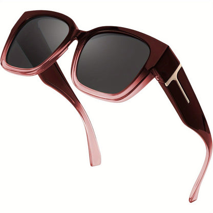 Polarized Clip-On Sunglasses Square Frame