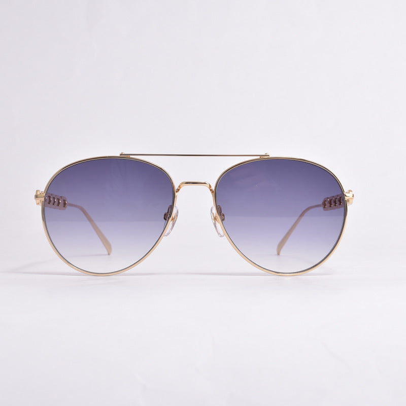Polarized Pilot Sunglasses with Chain