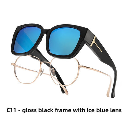 Polarized T-Shaped Square Sunglasses UV Protection