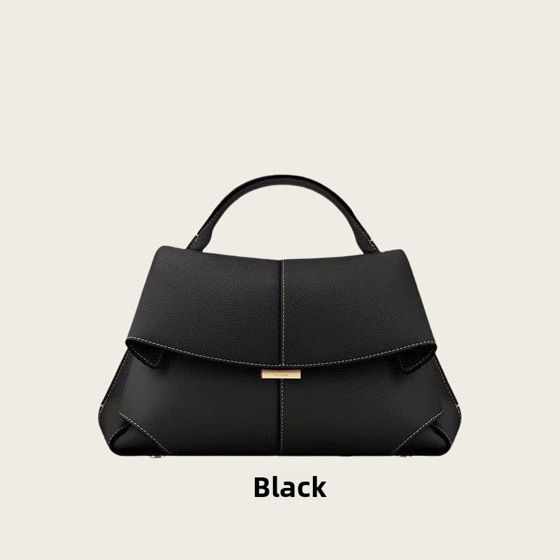 Polene Smile Pleated Genuine Leather Crossbody Bag