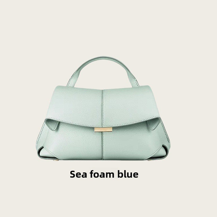 Polene Smile Pleated Genuine Leather Crossbody Bag