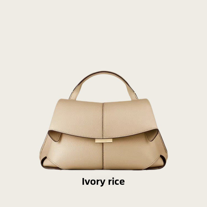 Polene Smile Pleated Genuine Leather Crossbody Bag