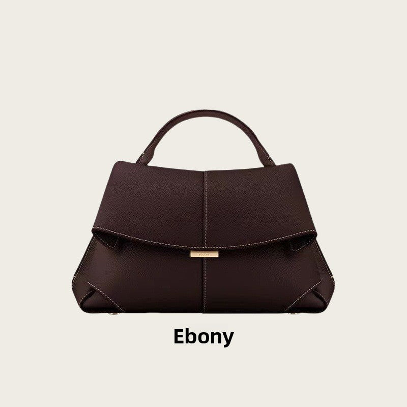 Polene Smile Pleated Genuine Leather Crossbody Bag