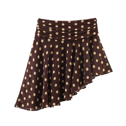 Polka Dot Asymmetrical Skirt