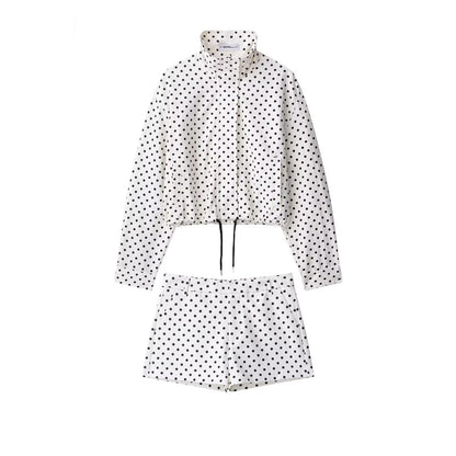 Polka Dot Drawstring Jacket and Pants