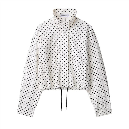Polka Dot Drawstring Jacket and Pants