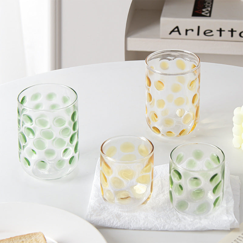 Polka Dot Glass Drinking Cup